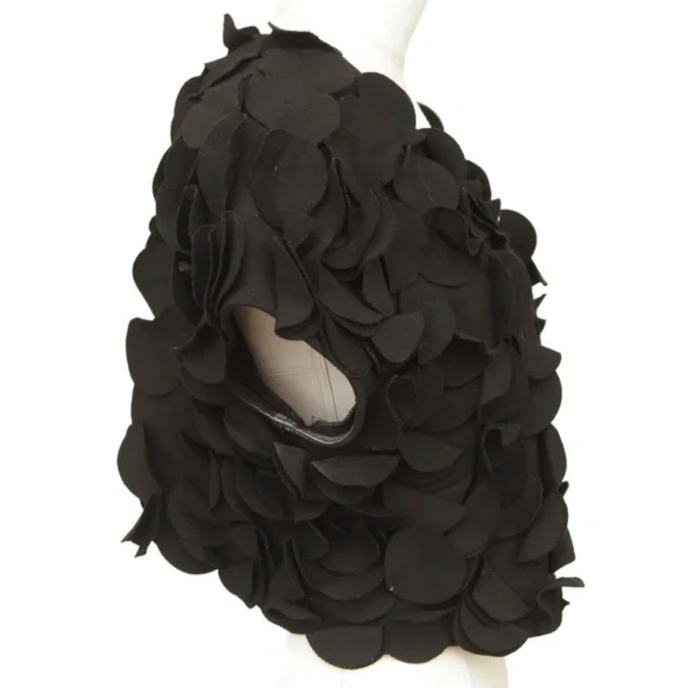 JOSIE NATORI Black Vest Cape Cardigan Front Hook Sz M - Picture 2 of 8